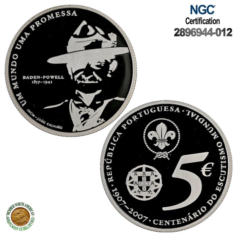 2007INCM Portugal S5€ World Scouting Centennial NGC PF 69 UCAM Top Grade! - Image 1 of 4