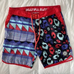 Beautiful Giant Aztec Print Surf Board Shorts Mens Size Large - Picture 1 of 8