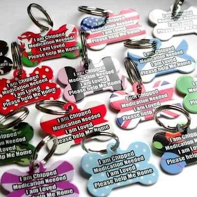 Personalised Pet ID Tags Custom Double Sided Dog Tags for Dogs Collar Made in UK - Image 1 of 4