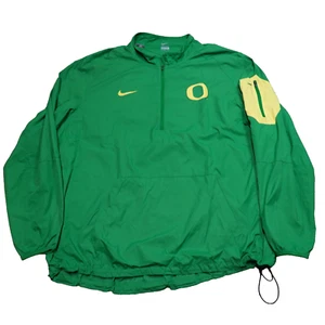 Nike Oregon Ducks Windbreaker Jacket 2XL Green 1/4 Zip PAC12 College Lightweight - Picture 1 of 20