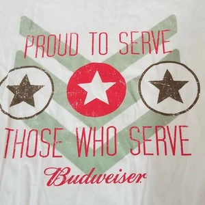 Budweiser Proud To Serve Those Who Serve Distressed T Shirt New In Bag XL Men's - Picture 1 of 12