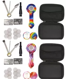 1PCS Random Color Silicone Pipe Set with Assorted Accessories and Glass Bowl - Picture 1 of 15