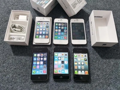 Apple iPhone 4 4S 8/16/32/64 iOS 6 7 9 Unlocked 3G Smartphone Sealed in BOX - Image 1 of 4