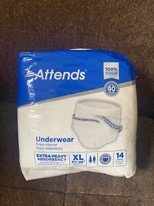 Attends Adult Underwear Diapers 58”-68” XL Packs (14) Count.