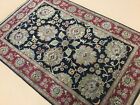 4' X 6’ Black Red Agra All Over Oriental Area Rug Hand Knotted Wool Floral Foyer