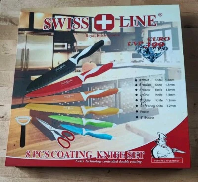 8 - Teiliges Messerset von SWISS Line Neu und OVP Antihaftbeschichtet  - Bild 1 von 3