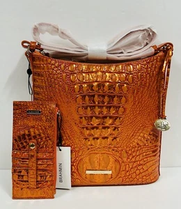 BRAHMIN NWT ORANGE POTION MELBOURNE KATIE CROSSBODY BAG & CREDIT CARD WALLET - Picture 1 of 7