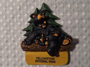 Yellowstone Nationalpark Souvenir Magnet Schwarzbären & Jungen Kiefern - Bild 1 von 6