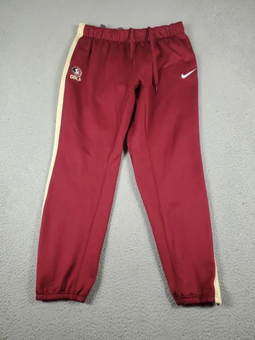 Nike Florida State Seminoles FSU Pants Mens Large Red Therma Joggers Sweatpants Cover
