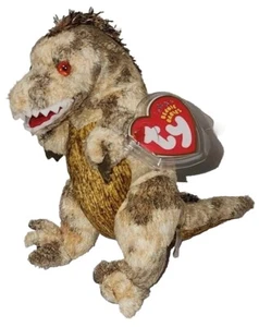 Ty Beanie Baby - TOOTHY the Tyrannosaurus Rex Dinosaur 6" NEW MWMTs Stuffed Toy - Picture 1 of 13