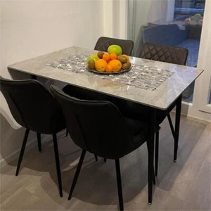 Mesa de comedor moderna mesa de comedor mesa de cocina mesa de comedor mesa de café aspecto de mármol  - Imagen 1 de 24