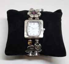 VTG Avon Antiqued Silver Tone Beaded Charm Quartz Watch F20673 Inspiration 7.25"