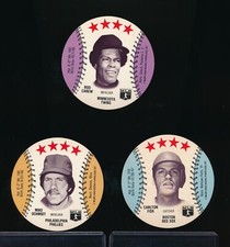 lot (3) 1977 MSA Disc Zip’z Ice Cream back Mike Schmidt Rod Carew & Carlton Fisk