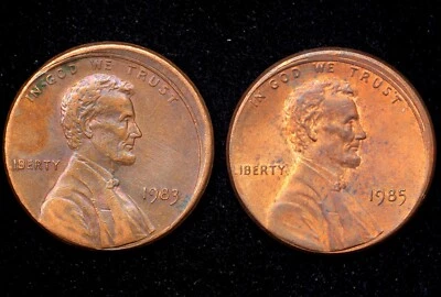 Two Obverse Misaligned Dies US Mint Error Coins Lincoln Memorial Cents - Image 1 of 2