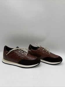 Giuseppe Zanotti BRAKY Croc Embossed Leather Lace Up Low Top Sneakers Men’s 43 - Picture 1 of 5