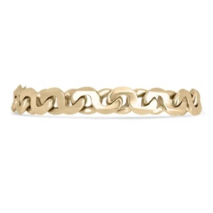 14K Yellow Gold Heavy 9.0 MM Flat Figure 8 Solid Gold Unisex Bracelet 14K - Picture 1 of 9