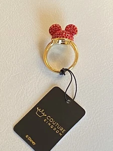 NEW DISNEY COUTURE MICKEY MOUSE RED CRYSTAL GOLD PLATED RING SIZE L BNIB - Picture 1 of 6