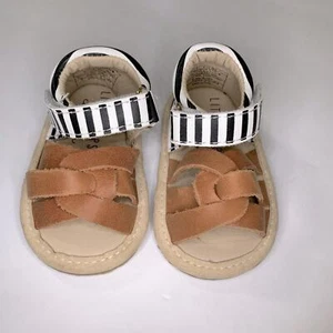 Little Bipsy Baylor Sandals - Camel & Black Stripe - Picture 1 of 10