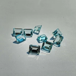 Acquamarina naturale di qualità AAA taglio smeraldo ottagonale 9x7 pietra preziosa sfusa per gioielliere - Foto 1 di 2