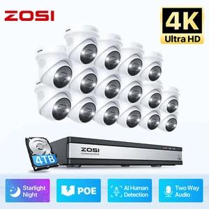 ZOSI 8CH/24CH H.265+ 4K 8MP POE Überwachungskamera Set HDD Email Alarm Audio PIR - Bild 1 von 32