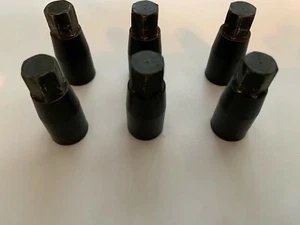 AXLE HUB RIM WHEEL NUT - M8, 10mm Anodized Black - K133N - 6 PACK - USED - Picture 1 of 3