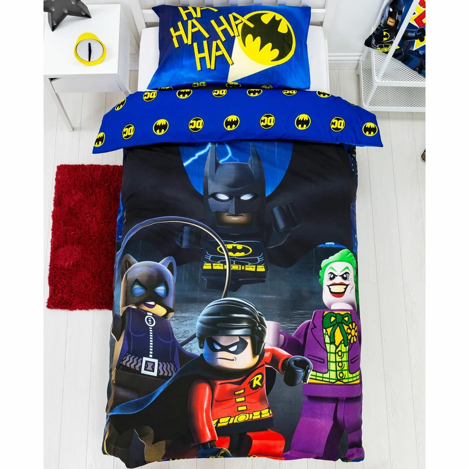 LEGO Batman Juego de Cama Individual Reversible Funda Nórdica DC Superheroes Challenge Foto 1 de 3