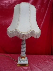 edle ,alte Tischlampe__Salonlampe__Porzellan-Messing__vergoldet ! - Imagen 1 de 5