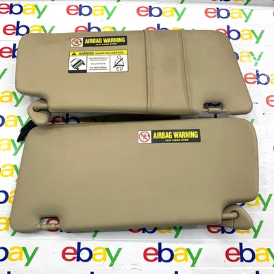 2005 - 2006 Honda CRV conjunto de pares de pára-sol fabricante de equipamento original LH RH motorista passageiro marrom bronzeado - Imagem 1 de 4