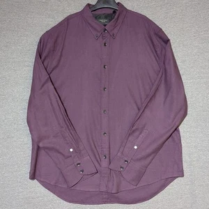 Rag And Bone Shirt Men's XXL Fit 2 Tomlin Plum Slim Button Up Long Sleeve Cotton - Picture 1 of 12