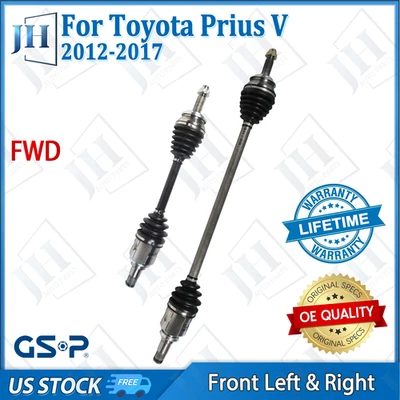 OE Front Pair Left Right CV Axle Shaft Set For 2012-17 Toyota Prius V FWD 1.8L - Image 1 of 4