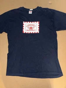 Supreme NY Crown Fried Chicken Logo Cotton T-Shirt Navy Men's L FW12 AUTHENTIC - Picture 1 of 3