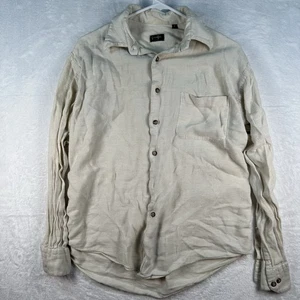 Gitman Bros Shirt Mens Medium Off White Cotton Loop Collar Camp Lounge Woven - Picture 1 of 8