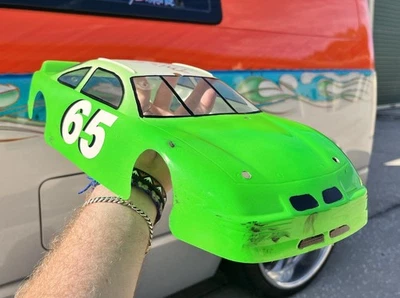 BoLink RC 1:10 Pontiac Stock Car PAINTED LIME Body Shell USED Oval Track RC10 - Image 1 of 4