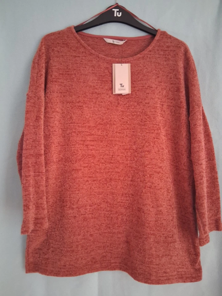 Size 14 Ladies Orange Jumper By Tu - Image 1 of 4