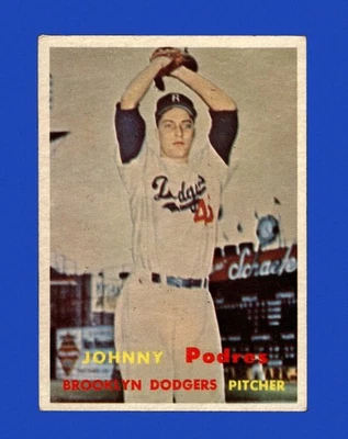1957 Topps Set-Break #277 Johnny Podres en muy buen estado-en muy buen estado *GMCARDS* Foto 1 de 2