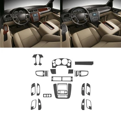 32Pcs Real Carbon Fiber Interior Dash Trim Kits For Silverado/Tahoe/Sierra 07-13 - Изображение 1 из 4