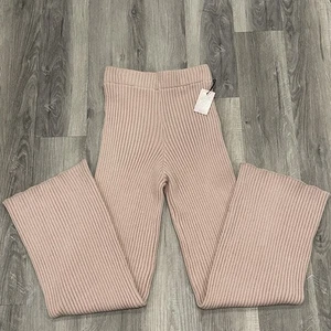 Sincerely Jules Damen Rippstrick weites Bein Lounge Hose Neu mit Etikett Rose Rosa Größe L - Bild 1 von 6
