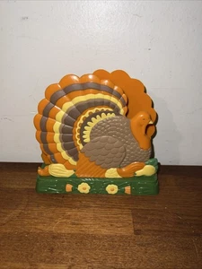 Servilleta de plástico vintage retro Avon Acción de Gracias otoño pavo soporte para letras - Imagen 1 de 4