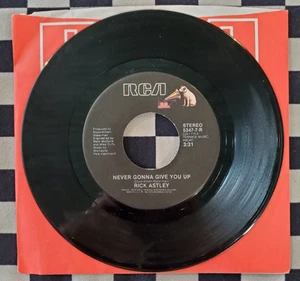 Never Gonna Give You Up 7" 45 by Rick Astley vinyl 1987 VG+ 5347-7-R RCA Records - Picture 1 of 2