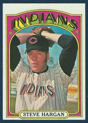 1972 Topps #615 Steve Hargan - Cleveland Indians - Semi-High# - ExMT/NM - Image 1 of 2