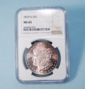 1879-S Morgan Silver Dollar NGC MS65, Beautiful Vibrant Tone, Lustrous - Picture 1 of 7