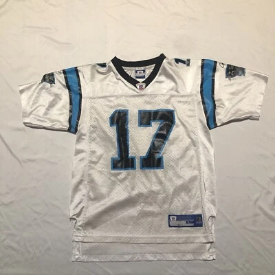 Camiseta deportiva vintage de Carolina Panthers Jake Delhomme blanca Reebok juvenil grande Foto 1 de 4