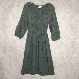 Vestido Universal Thread Para Mujer Pequeño Verde Negro Floral Boho Cottage Core Campesino - Imagen 1 de 8