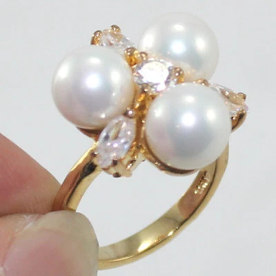 Anillo Chapado en Oro 18K Jade Verde Perla Ágata Aventurina Anillos Fiesta Joyería Regalos Foto 1 de 4