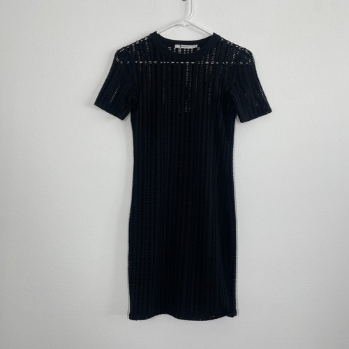 Abito T Alexander Wang donna S nero a rete mini body girocollo casual festa