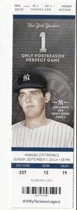 2014 ny YANKEES DEREK JETER RETIREMENT CEREMONY DAY TICKET STUB 9/7 DON LARSEN - Picture 1 of 1