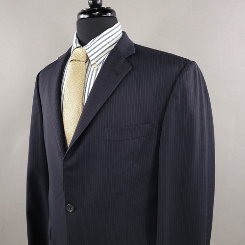 Cappotto sportivo Burberry London Blazer da uomo 42 L lana blu gesso giacca 2 bottoni