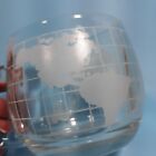 Lot de 4 tasses vintage Nestlé carte du monde verre transparent épais et lourd