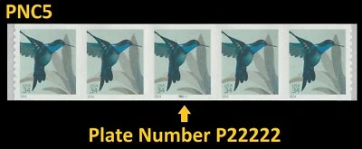 US 4858a Hummingbird 34c PNC5 P22222 MNH 2014 - Image 1 of 2