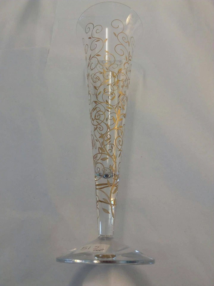  Baccarat coppia / 2 flute Rendez vous  cristallo pantografato  e oro zecchino - Immagine 1 di 1